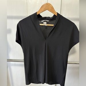 Size small black sheer v neck top.